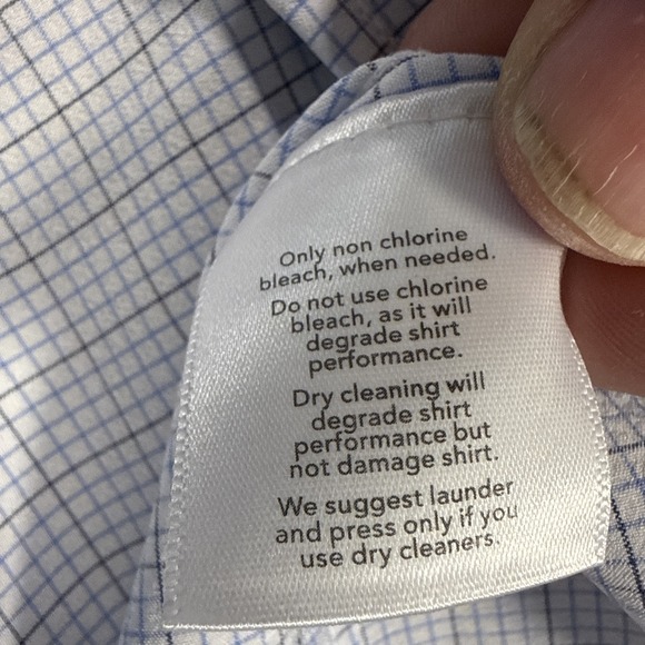 Mizzen + Main Shirt Mens Medium Leeward Trim Fit Button Stretch Plaid Blue White - Picture 7 of 9